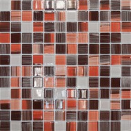 Мозаика стеклянная JSM-CH1024 (300х300х4 мм) терракотовая полосатая Elada Mosaic - uralkafel.ru - Новосибирск